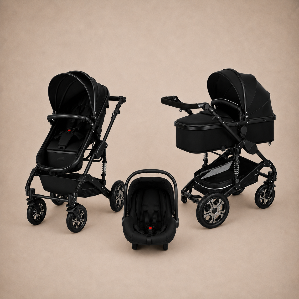 Luxe 3-in-1 Kinderwagen Zwart